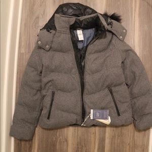 Grey winter gap puffer coat xl